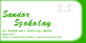 sandor szokolay business card