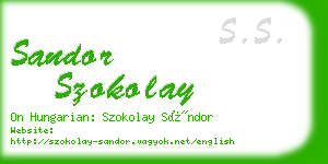 sandor szokolay business card